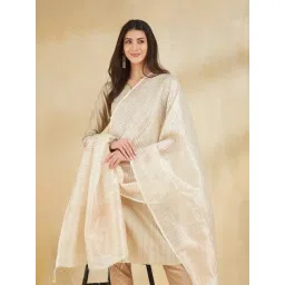 Fabindia Beige Woven Dupatta-picture-29