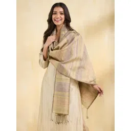 Fabindia Beige Woven Stole-picture-42