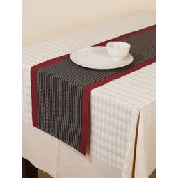 Fabindia Black & Red Woven Design Cotton Table Runner-picture-34