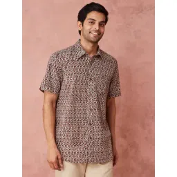 Fabindia Black Cotton Comfort Fit Printed Shirt-picture-17