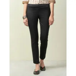 Fabindia Black Cotton Mid Rise Pants-picture-38