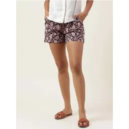 Fabindia Black Cotton Printed Shorts-picture-40