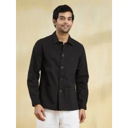 Fabindia Black Cotton Straight Fit Jacket-picture-46