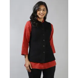 Fabindia Black Plain Jacket-picture-39