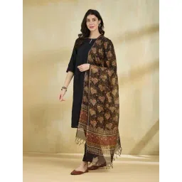 Fabindia Black Printed Dupatta-picture-46