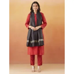 Fabindia Black Printed Dupatta-picture-18