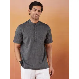 Fabindia Black Relaxed Fit Striped Shirt-picture-23