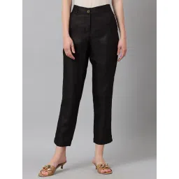 Fabindia Black Solid Formal Pants-picture-43