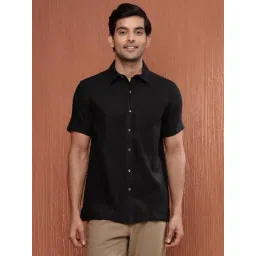 Fabindia Black Straight Fit Tweed Shirt-picture-22