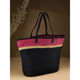Fabindia Black Textured Tote-picture-33
