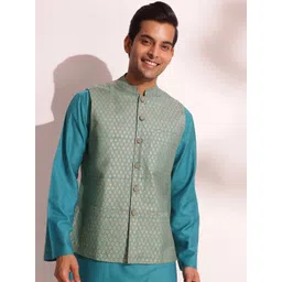 Fabindia Block Printed Nehru Jacket-picture-16