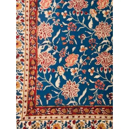 Fabindia Blue & Maroon Hand Block Printed Cotton Bed Covers-picture-20