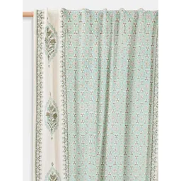 Fabindia Blue & White Floral Door Curtain-picture-31