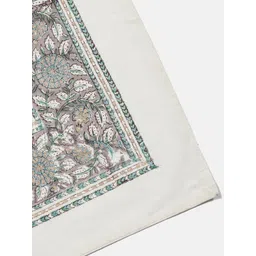 Fabindia Blue & White Floral Printed Rectangle Shaped 6-Seater Cotton Table Cover image 5