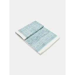 Fabindia Blue & White Printed Hand Block Cotton 120 TC Single Bed Cover-picture-15