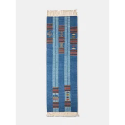 Fabindia Blue & Yellow Printed Woven Wool Floor Runner-picture-19