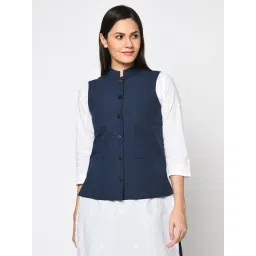 Fabindia Blue Cotton Jacket-picture-37