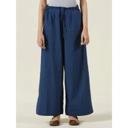 Fabindia Blue Cotton Mid Rise Palazzos-picture-17
