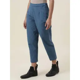 Fabindia Blue Cotton Mid Rise Pants-picture-18