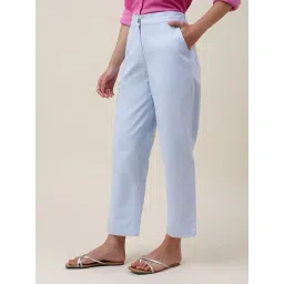 Fabindia Blue Cotton Mid Rise Pants-picture-20