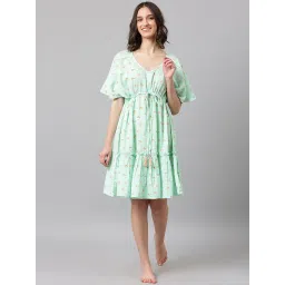 Fabindia Blue Cotton Printed Loungewear image 1