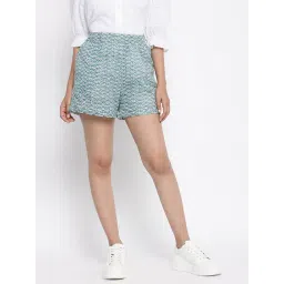 Fabindia Blue Cotton Printed Shorts-picture-36