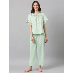 Fabindia Blue Cotton Printed Top Pyjama Set-picture-32