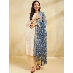 Fabindia Blue Printed Dupatta-picture-44