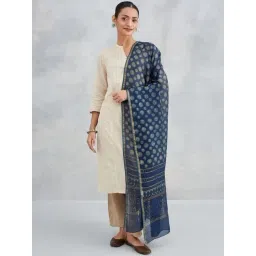 Fabindia Blue Printed Dupatta-picture-21