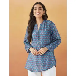 Fabindia Blue Printed Tunic-picture-23