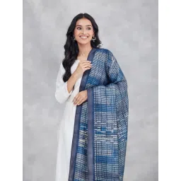 Fabindia Blue Regular Fit Printed Dupatta image 4