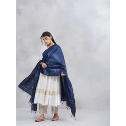 Fabindia Blue Silk Blend Dupatta image 2