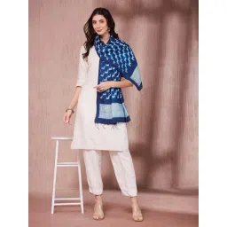 Fabindia Blue Silk Tie - Dye Stole-picture-15