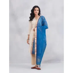 Fabindia Blue Solid Dupatta-picture-10