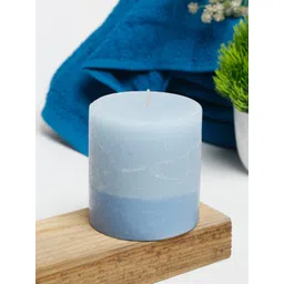 Fabindia Blue Solid Wax Fragrance Amlasarah Siyahi Cylindrical Candle image 1