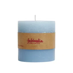 Fabindia Blue Solid Wax Fragrance Amlasarah Siyahi Cylindrical Candle image 3