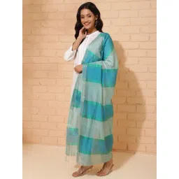 Fabindia Blue Striped Dupatta-picture-14
