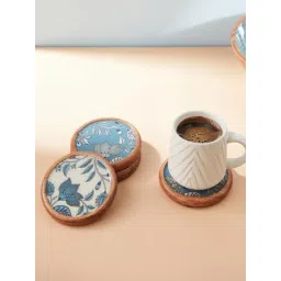 Fabindia Blue Wood Coasters Set Of 4-picture-48
