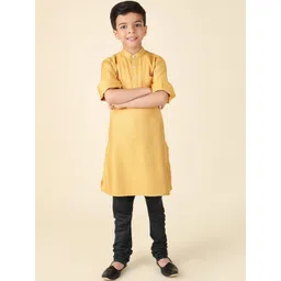 Fabindia Boys Band Collar Straight Kurta-picture-28