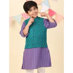 Fabindia Boys Block Printed Pure Cotton Nehru Jacket-picture-21