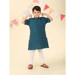 Fabindia Boys Blue Cotton Printed Full Sleeves Kurta-picture-33