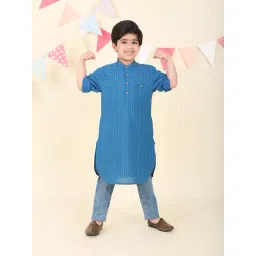 Fabindia Boys Blue Cotton Printed Kurta-picture-25