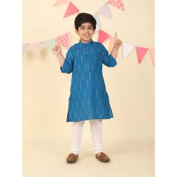 Fabindia Boys Blue Cotton Printed Kurta-picture-23