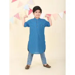Fabindia Boys Blue Cotton Printed Kurta-picture-20