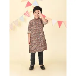 Fabindia Boys Blue Cotton Printed Kurta-picture-19
