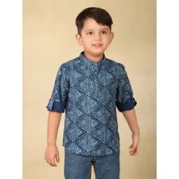 Fabindia Boys Blue Cotton Printed Kurta-picture-27