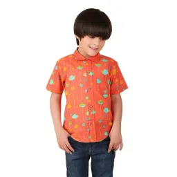 Fabindia Boys Coral Printed Shirt-picture-31