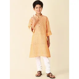 Fabindia Boys Ethnic Motif Printed Cotton Straight Kurta-picture-36