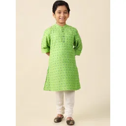 Fabindia Boys Ethnic Motifs Band Collar Long Sleeves Kurta-picture-36
