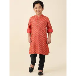 Fabindia Boys Ethnic Motifs Block Printed Kurta-picture-37